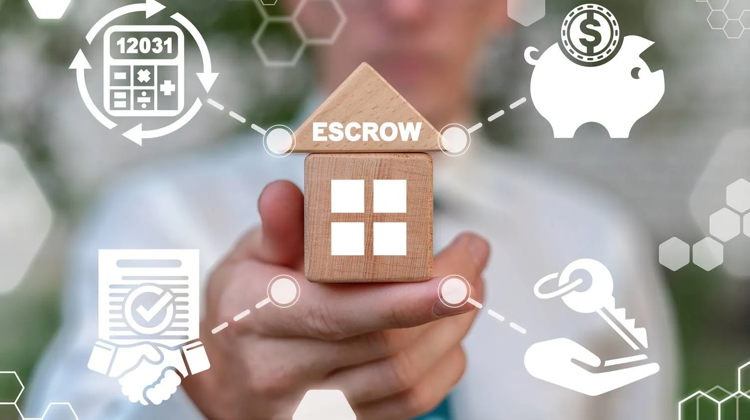 Image depicts an escrow agreement used in a real estate transaction. Escrow protects both parties involved in the transaction by guaranteeing that money is delivered only when certain conditions are met.